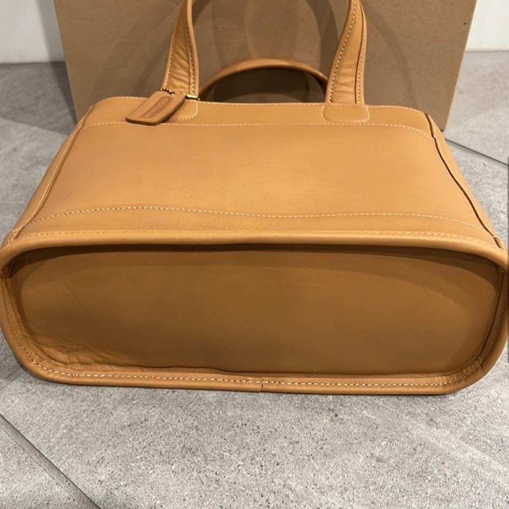New Vintage Coach Bleeker Tote Satchel Top Handle Tan Leather 9303 - Picture 4 of 5